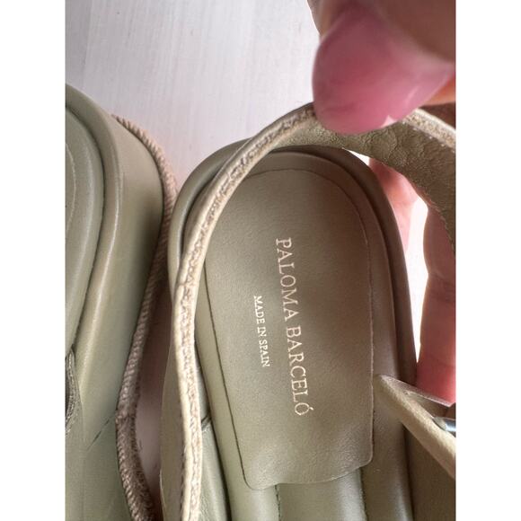 Paloma Barceló Adeline Sandal in Salvia/ olive green  size 40/ US 9.5 - Picture 8 of 14